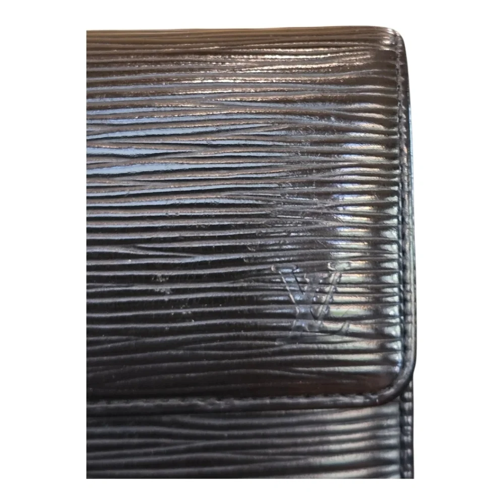 Louis Vuitton Black Epi Leather Porte-Tresor International Trifold Snap Wallet